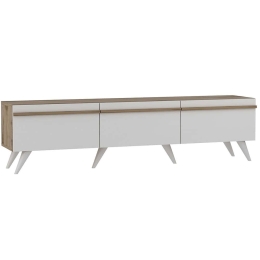 Έπιπλο Tηλεόρασης Valentina 382NRC1131 180x35x42cm White-Oak