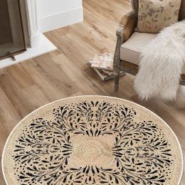 Χαλί Woopamuk473 599HFT4852 Cream-Black Conceptum Hypnose 140X140cm Round