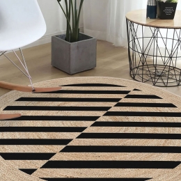 Χαλί Woopamuk530 599HFT5467 Cream-Black Conceptum Hypnose 100X100cm Round