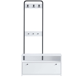 Έπιπλο Εισόδου Nicole 393MRD1406 90x35x170cm White Μοριοσανίδα, Μελαμίνη
