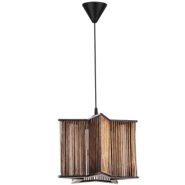 Φωτιστικό Οροφής Star Cage 390FLH2188 30x30x60cm E27 40W Brown Opviq
