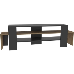 Έπιπλο Τηλεόρασης Lenora 875ZNA4602 150x35x45cm Black-Oak