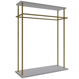 Κρεμάστρα Δαπέδου Wuppertal 285LCV1295 100x40x170cm Gold-White Μοριοσανίδα, Μέταλλο