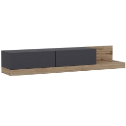 Έπιπλο Tηλεόρασης Major 382NRC1528 180x37x30cm Anthracite-Walnut
