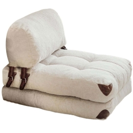 Πουφ Πολυθρόνα Αναδιπλούμενη Fold Teddy 383EVN1101 60x80x70cm Cream