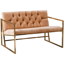 Καναπές Διθέσιος Oslo Babyface 118BRN1559 109x75x74cm Light Brown-Gold