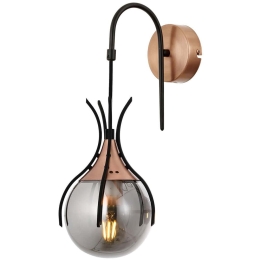 Φωτιστικό Τοίχου - Απλίκα 301AUR1526 Φ18x40cm 1xE27 6W Black-Copper Opviq
