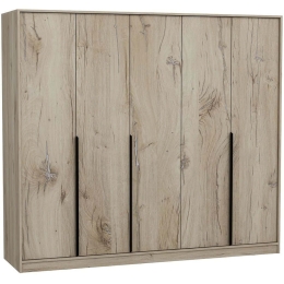 Ντουλάπα Πεντάφυλλη Lara 506MNR3734 229x60x210cm Walnut Πεντάφυλλη