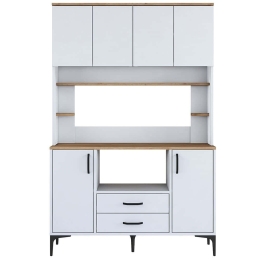 Ντουλάπι Κουζίνας 893RAN4959 120x40x184,2cm White-Oak Μοριοσανίδα, Μελαμίνη