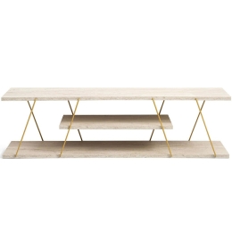 Έπιπλο Τηλεόρασης Canaz 854KLN3086 120x30x33cm Travertine Beige-Gold