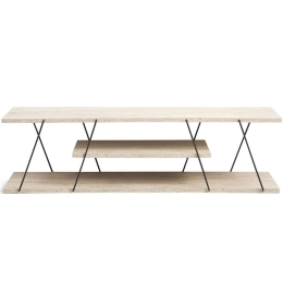 Έπιπλο Τηλεόρασης Canaz 854KLN3087 120x30x33cm Travertine Beige-Black