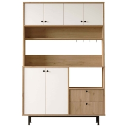 Ντουλάπι Κουζίνας 956LCS3562 120x35,5x180cm Oak-White Μοριοσανίδα, Μέταλλο
