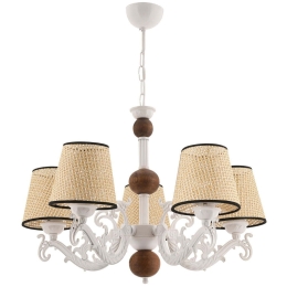 Φωτιστικό Οροφής Fiona Coral Wood 390FLH2300 55x65cm 5xE27 40W White-Cream Opviq