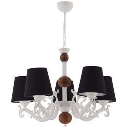Φωτιστικό Οροφής Fiona Wood 390FLH2315 55x65cm 5xE27 40W White-Black Opviq