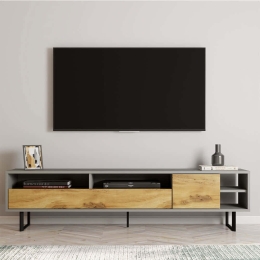 Έπιπλο Tηλεόρασης Luga 382NRC2515 180x29,8x44,7cm Grey-Oak