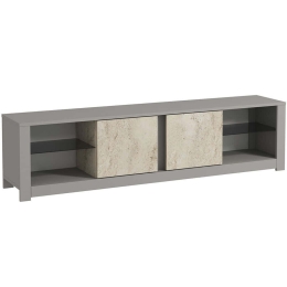 Έπιπλο Tηλεόρασης Aydos 382NRC2526 180x35x45cm Travertine Beige-Grey