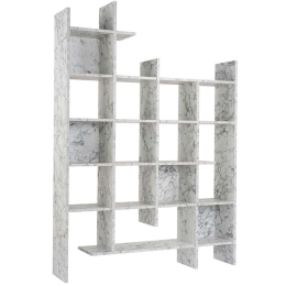 Βιβλιοθήκη Manco 855DTE3787 122x25,5x188cm Marble Effect White