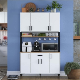 Ντουλάπι Κουζίνας 893RAN4965 120x40x198,6cm White-Oak Μοριοσανίδα, Μελαμίνη