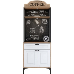 Ντουλάπι Κουζίνας 893RAN4968 70x40x186,4cm White-Oak Μοριοσανίδα, Μελαμίνη