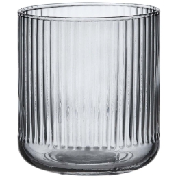 Ποτήρι Νερού Ριγέ Zephyr 62409 380ml Anthracite Ladelle Γυαλί