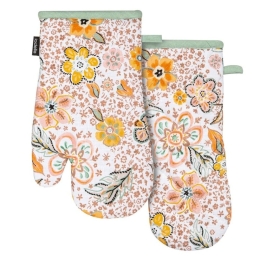 Γάντια Κουζίνας Farrah (Σετ 2Τμχ) 41483 18x33cm Yellow-Green Ladelle 100% Βαμβάκι