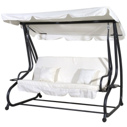 Κούνια-Καναπές 3 Θέσεων 203446 White 200χ120χ164cm