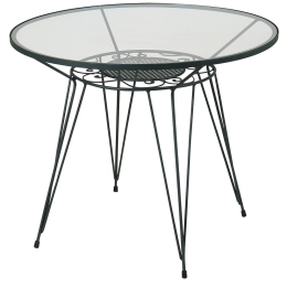 Τραπέζι Στρογγυλό Μασίφ 3765 90x75cm Beige-Black