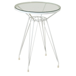 Τραπέζι Στρογγυλό Μασίφ 3767 50x66cm Beige-White