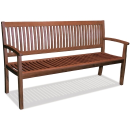 Καναπές Ξύλινος Τριθέσιος VAL 3 AC 158x62x88cm Brown Τριθέσιος