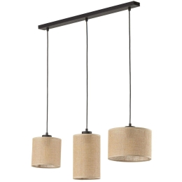 Φωτιστικό Οροφής - Ράγα Juta 4954 80x22x120cm 3xΕ27 15W Natural-Black TK Lighting