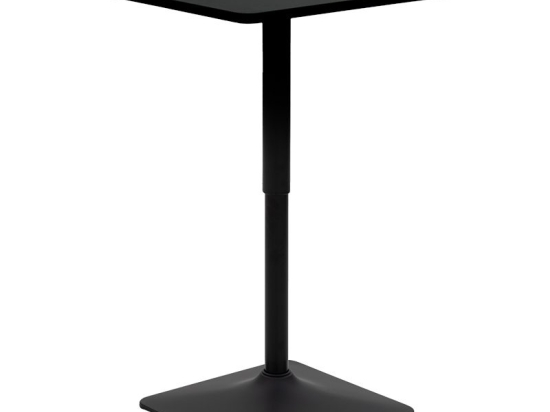 Τραπέζι μπαρ Vegas pakoworld MDF μαύρο-πόδι μαύρο70x70x70-91.5εκ