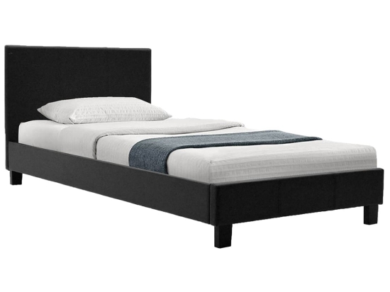 Κρεβάτι Nevil pakoworld 100x200 PU χρώμα μαύρο ματ