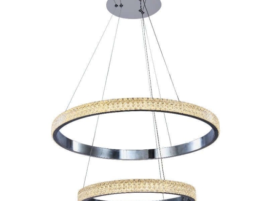 Φωτιστικό Οροφής Led 6033-A Φ60cm 7500Lm Chrome Inlight