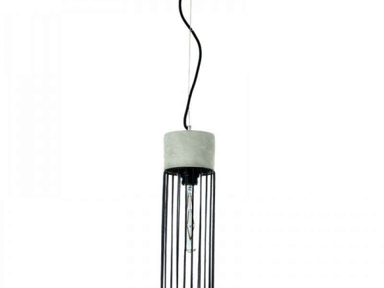 Φωτιστικό Οροφής 4406 12x40cm 1xΕ27 Black-Grey Inlight
