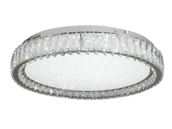 Φωτιστικό Οροφής-Πλαφονιέρα Led 42013-Α 80x15cm 6400Lm Chrome Inlight Κρύσταλλο,Μέταλλο