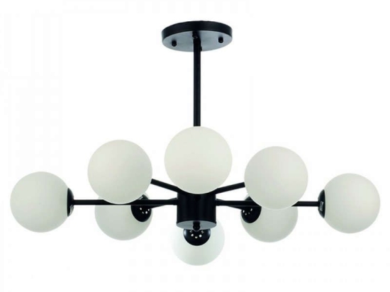 Φωτιστικό Οροφής 5315-8 75x75cm 8xG9 Black-White Inlight Μέταλλο,Γυαλί