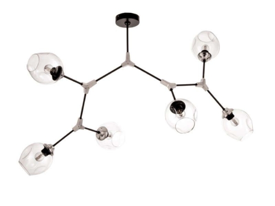 Φωτιστικό Οροφής-Πλαφονιέρα 6129-6 140x85cm 6xΕ27 Black Inlight Μέταλλο,Γυαλί