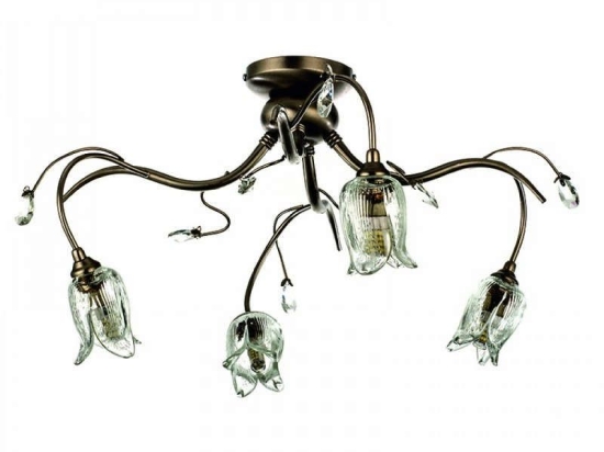 Φωτιστικό Οροφής-Πλαφονιέρα 5223-4/Φ 50x23cm 4xG9 Bronze Inlight Μέταλλο,Γυαλί