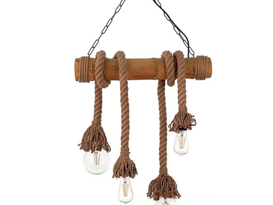 Φωτιστικό Οροφής-Ράγα 5307-4 60x105cm 4xΕ27 Natural Inlight Bamboo