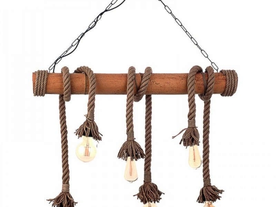 Φωτιστικό Οροφής 5307-6 90x105cm 6xΕ27 Natural Inlight Bamboo