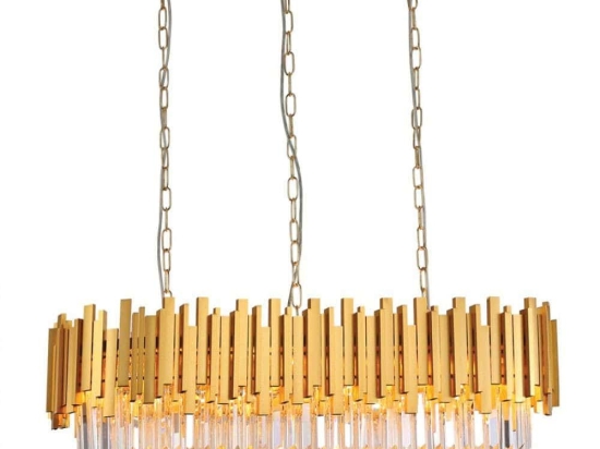 Φωτιστικό Οροφής 6069-12 100x30cm 12xE14 Clear-Gold Inlight