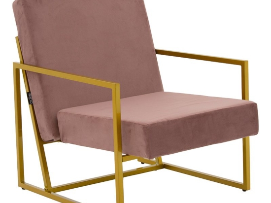 Πολυθρόνα Evelyn pakoworld βελούδο σάπιο μήλο-χρυσό 62x73x75εκ