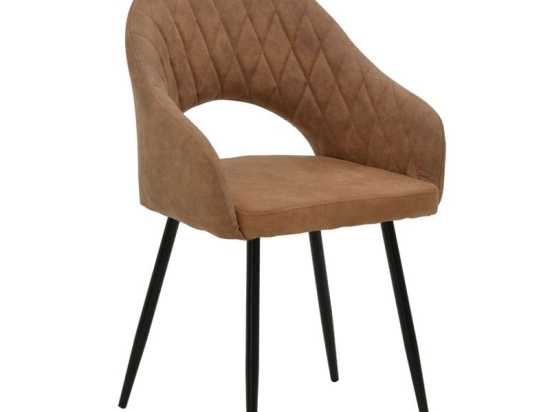 Πολυθρόνα Macie pakoworld ύφασμα καφέ antique-μαύρο 58x50x85εκ