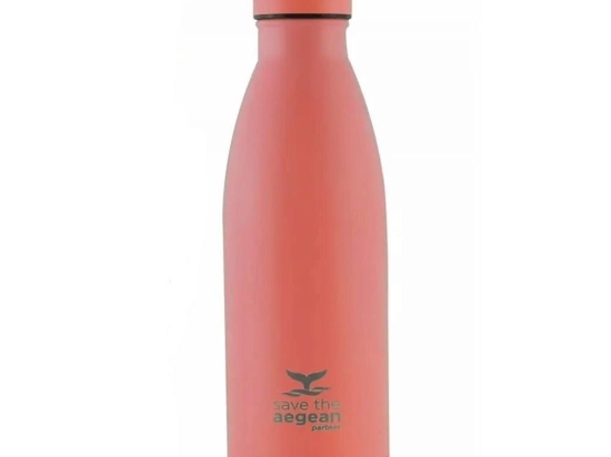 Ισοθερμικό Μπουκάλι Travel Flask 01-9861 Save Aegean 500Ml Ανοξείδωτο Ατσάλι Pastel Coral Estia