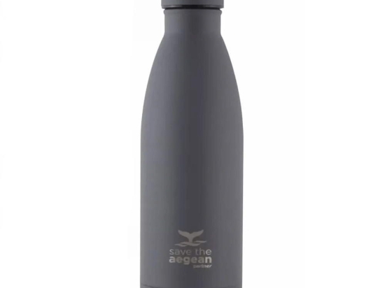 Ισοθερμικό Μπουκάλι Travel Flask 01-8550 Save Aegean 500Ml Ανοξείδωτο Ατσάλι Matte Grey Estia