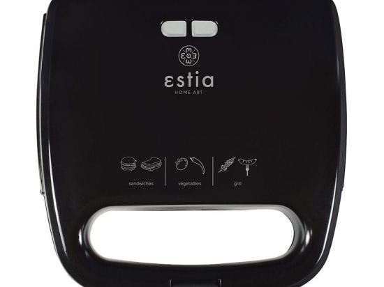 Τοστιέρα 2 Θέσεων Plus 06-10027 750W Black Estia Μέταλλο,Πλαστικό