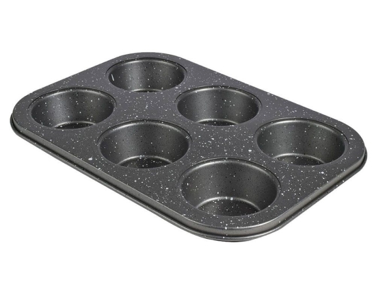 Φόρμα Cupcakes/Muffins 6 Θέσεων 01-5269 26.5x18.7cm Black Estia Αλουμίνιο