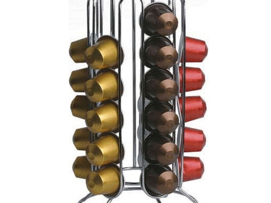 Βάση Για Κάψουλες Nespresso 01-1551 12,2x12,2x25,3cm Silver Estia Μέταλλο