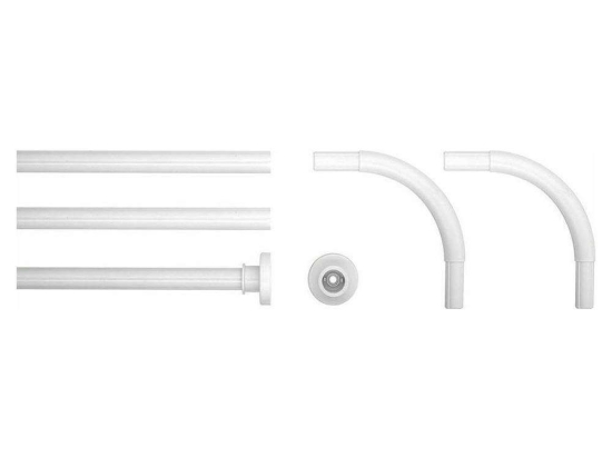 Βραχίονας Μπάνιου Γωνιακός 02-10799 90x90cm White Estia 90X90cm Αλουμίνιο