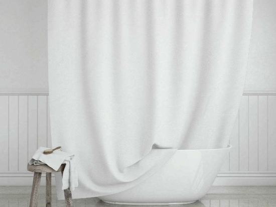 Κουρτίνα Μπάνιου 02-11291 180x200cm White Estia 180Πx200Υ Πολυέστερ